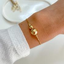 Pulseira Regulável Bolas Banhada a Ouro 18K