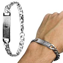 pulseira religiao prata masculina oração pai nosso aço inox social qualidade premium ajustavel original presente casual pulseira religiao prata masculina oração pai nosso aço inox social qualidade premium ajustavel original presente casual