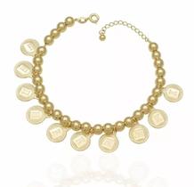 Pulseira Religiosa 10 Mandamentos Com Bolas Folheado 18k Pulseira Religiosa 10 Mandamentos Com Bolas Folheado 18k