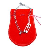 Pulseira religiosa Aço Inox Prateada Plaquinha Vazada Fé Pulseira religiosa Aço Inox Prateada Plaquinha Vazada Fé