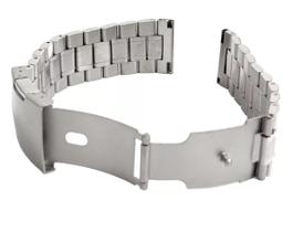 Pulseira Relógio Aço 24mm, Botão lateral no Fecho.LC129