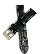 Pulseira relógio Couro estilo Croco, Esportiva, Costura Clara.LC115 Pulseira relógio Couro estilo Croco, Esportiva, Costura Clara.LC115