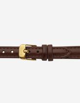 Pulseira Relógio Couro Marrom 12mm Fivela Dourada