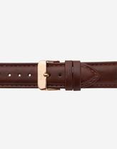 Pulseira Relógio Couro Marrom 20mm Fivela Rosé Gold