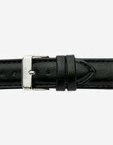 Pulseira Relógio Couro Preta 20mm Fivela Prata Engate Rápido