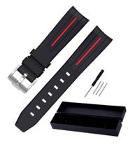 Pulseira Relogio Omega Swatch Moonswatch Black Red Stripe