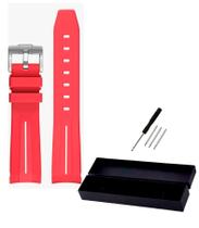 Pulseira Relogio Omega Swatch Moonswatch c/ Estojo cor Vermelha