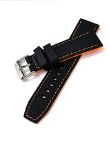 Pulseira Relógio Silicone, 22mm, Laterais e Costura Colorida.LC16 Pulseira Relógio Silicone, 22mm, Laterais e Costura Colorida.LC16