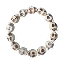 Pulseira Resina Caveira Crânio Cor Marfin 8 Mm Pulseira Resina Caveira Crânio Cor Marfin 8 Mm