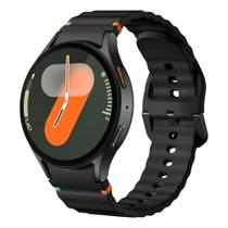 Pulseira Resistência Elegante Ondas Preta Para Watch 4 40/44 Pulseira Resistência Elegante Ondas Preta Para Watch 4 40/44