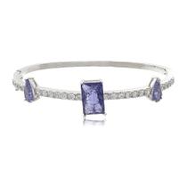 Pulseira Retangulo Gota Tanzanita Fusion Ródio Pulseira Retangulo Gota Tanzanita Fusion Ródio