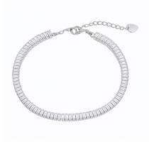 Pulseira Riviera Baguette Zircônia Cristal 0.3 cm Aço Inox Pulseira Riviera Baguette Zircônia Cristal 0.3 cm Aço Inox
