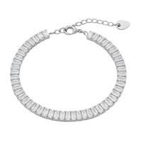 Pulseira Riviera Baguette Zircônia Cristal 0.5 cm Aço Inox Pulseira Riviera Baguette Zircônia Cristal 0.5 cm Aço Inox