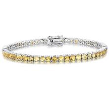 Pulseira riviera citrino natural 3mm banho de ródio joia deprata luxo möverich tamanho:17cm