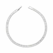 Pulseira Riviera Cristal Retangular - Banhado em prata 925