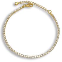 Pulseira Riviera de Zirconia Cravejada Banhada A Ouro 18k Semijoia