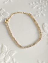 Pulseira Riviera Dourada com Zircônias Luxo + Brinde