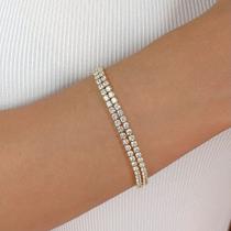 Pulseira Riviera Dupla Banhado em Ouro 18k