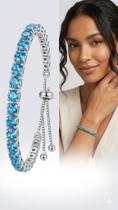 Pulseira Riviera Feminina Zircônia Quadrada Banhada Prata