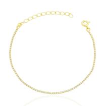 Pulseira Riviera Fina Cristal Banhada a Ouro Pulseira Riviera Fina Cristal Banhada a Ouro