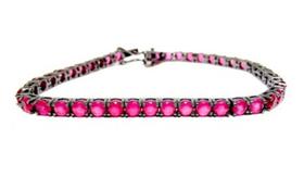 Pulseira Riviera Folheada a Ródio Negro com Zirconias Rubi Pulseira Riviera Folheada a Ródio Negro com Zirconias Rubi