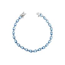 Pulseira riviera gota 5x3 mm pedra água marinha AG925