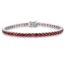 Pulseira riviera granada 3mm banho de ródio joia deprata luxo möverich tamanho:17cm Pulseira riviera granada 3mm banho de ródio joia deprata luxo möverich tamanho:17cm