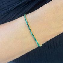 Pulseira Riviera Mini Elástico Banhado em Ouro 18k