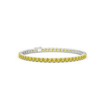 Pulseira Riviera Prata 925 Yellow Fancy 18cm 4mm