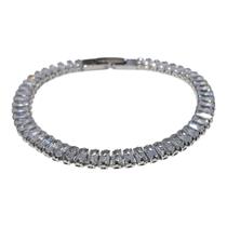 Pulseira Riviera Zirconia Retangular Cravejada Aço Pulseira Riviera Zirconia Retangular Cravejada Aço