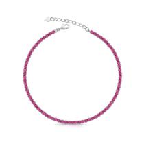 Pulseira Riviera Zircônias 2.00Mm Pink Em Prata 925 Pulseira Riviera Zircônias 2.00Mm Pink Em Prata 925