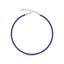 Pulseira Riviera Zircônias 2.00Mm Safira Em Prata 925 Pulseira Riviera Zircônias 2.00Mm Safira Em Prata 925