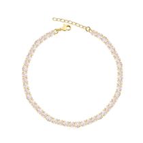 Pulseira Riviera Zircônias Cristal Folheada A Ouro