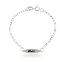 Pulseira Rn Infantil Bebe Em Prata 925 Com Nome Pulseira Rn Infantil Bebe Em Prata 925 Com Nome