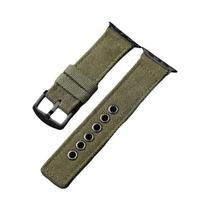 Pulseira Robusta de Lona para Apple Watch Ultra (49mm, 45mm, 44mm) - Verde e Preto