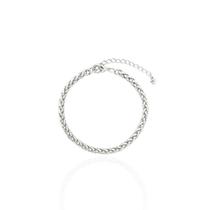 Pulseira Roliça Trançada Banho Ródio Branco