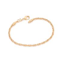 Pulseira rommanel banhado ouro 3x 24k 18k e 22k feminina elos ovais torcido 19cm 552166