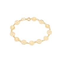 Pulseira Rommanel Banhado Ouro Berloques Redondos Vazados Lisos E Trabalhados Pulseira Rommanel Banhado Ouro Berloques Redondos Vazados Lisos E Trabalhados