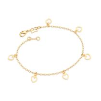 Pulseira Rommanel Banhado Ouro Corações Vazados 552008 Pulseira Rommanel Banhado Ouro Corações Vazados 552008