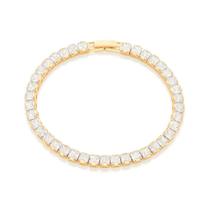 Pulseira Rommanel Banhado Ouro Riviera Com Zircônias Carrês 19cm 551707