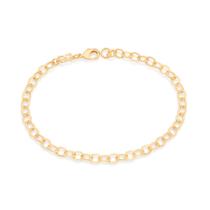 Pulseira Rommanel Elo Cadeado Oval Folheada A Ouro 552018