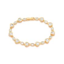 Pulseira rommanel feminina banhado ouro 18k corações 552199 Pulseira rommanel feminina banhado ouro 18k corações 552199
