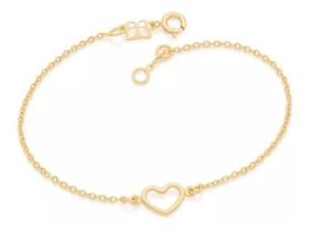 Pulseira Rommanel Feminina Coração Vazado 551674 Pulseira Rommanel Feminina Coração Vazado 551674