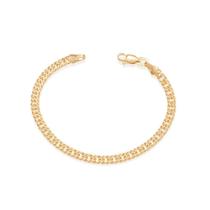 Pulseira Rommanel Folheada a Ouro 18k Grumet Dupla 20cm