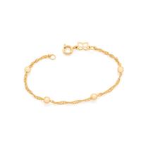 Pulseira Rommanel Infantil Fio Torcido Bolinhas 14cm 551392 Cor:Dourado Pulseira Rommanel Infantil Fio Torcido Bolinhas 14cm 551392 Cor:Dourado