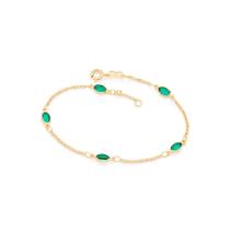 Pulseira Rommanel Joias Cristais Fio Elo Português 19 Cm Ajustavel