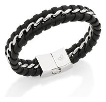 Pulseira Rommanel Masculina De Couro Trançado 250283