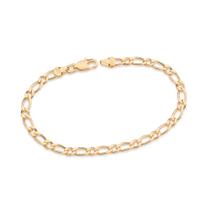 Pulseira Rommanel Masculina Presente Para Homens Com Elos Alternados Banhados Ouro 18k