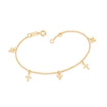 Pulseira Rommanel Ouro 18k c/ Espíritos Santos e Cruzes Pulseira Rommanel Ouro 18k c/ Espíritos Santos e Cruzes