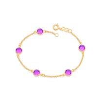 Pulseira Rommanel Ouro 18k com Cristais 6mm 18/19 cm